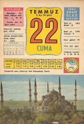 22 Temmuz 1983 Takvim Yaprağı - Doğum Günü Hediyesi EFM(N)9047 - Gökçekoleksiyon