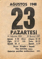 23 Ağustos 1948 Takvim Yaprağı - Doğum Günü Hediyesi EFMN14415 - Gökçekoleksiyon