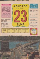 23 Ağustos 1974 Takvim Yaprağı -Doğum Günü Hediyesi EFM(N)6333 - Gökçekoleksiyon