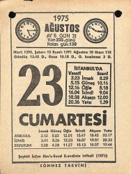 23 Ağustos 1975 Takvim Yaprağı - Doğum Günü Hediyesi EFM(N)9659 - 2