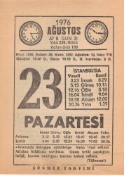 23 Ağustos 1976 Takvim Yaprağı EFM(N)2475 - 2