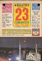 23 Ağustos 1980 Takvim Yaprağı - Doğum Günü Hediyesi EFM(N)9201 - Gökçekoleksiyon