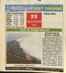 23 Ağustos 1987 Takvim Yaprağı - Doğum Günü Hediyesi EFMN14095 - Gökçekoleksiyon
