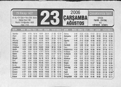 23 Ağustos 2006 Takvim Yaprağı - Doğum Günü Hediyesi EFMN14170 - Gökçekoleksiyon