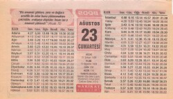 23 Ağustos 2008 Takvim Yaprağı EFM(N)2484 - 2