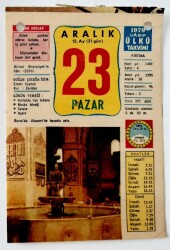 23 Aralık 1979 Takvim Yaprağı - Doğum Günü Hediyesi EFM(N)6605 - Gökçekoleksiyon