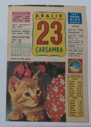 23 Aralık 1987 Takvim Yaprağı - Doğum Günü Hediyesi EFM(N)6943 - Gökçekoleksiyon