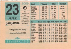23 Aralık 2009 Takvim Yaprağı EFM(N)4397 - 1