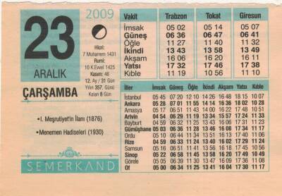 23 Aralık 2009 Takvim Yaprağı EFM(N)4397 - 1
