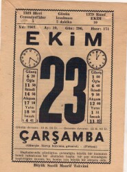 23 Ekim 1963 Takvim Yaprağı EFM(N)3568 - 1