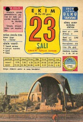 23 Ekim 1979 Takvim Yaprağı - Doğum Günü Hediyesi EFM(N)11766 - Gökçekoleksiyon