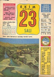 23 Ekim 1984 Takvim Yaprağı - Doğum Günü Hediyesi EFMN14816 - Gökçekoleksiyon