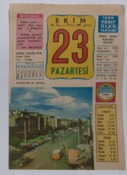 23 Ekim 1989 Takvim Yaprağı - Doğum Günü Hediyesi EFM(N)6638 - Gökçekoleksiyon