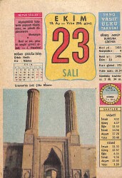 23 Ekim 1990 Takvim Yaprağı - Doğum Günü Hediyesi EFM(N)12434 - Gökçekoleksiyon