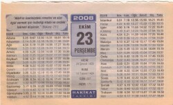 23 Ekim 2008 Takvim Yaprağı EFM(N)3240 - 1