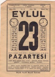 23 Eylül 1963 Takvim Yaprağı EFM(N)3635 - 2