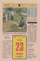 23 Eylül 1979 Takvim Yaprağı -Doğum Günü Hediyesi EFM(N)6364 - Gökçekoleksiyon