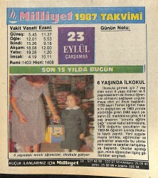23 Eylül 1987 Takvim Yaprağı - Doğum Günü Hediyesi EFMN14140 - Gökçekoleksiyon