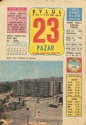 23 Eylül 1990 Takvim Yaprağı - Doğum Günü Hediyesi EFM(N)12480 - Gökçekoleksiyon