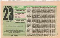 23 Eylül 2008 Takvim Yaprağı EFM(N)2963 - 1