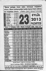 23 Eylül 2013 Takvim Yaprağı - Doğum Günü Hediyesi EFMN13591 - Gökçekoleksiyon