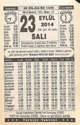 23 Eylül 2014 Takvim Yaprağı - Doğum Günü Hediyesi EFMN14313 - Gökçekoleksiyon