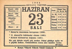 23 Haziran 1964 Takvim Yaprağı - Doğum Günü Hediyesi EFMN15557 - Gökçekoleksiyon