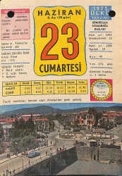 23 Haziran 1973 Takvim Yaprağı - Doğum Günü Hediyesi EFM(N)12368 - Gökçekoleksiyon
