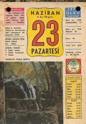 23 Haziran 1975 Takvim Yaprağı - Doğum Günü Hediyesi EFM(N)9257 - Gökçekoleksiyon