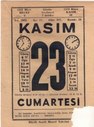 23 Kasım 1963 Takvim Yaprağı EFM(N)3701 - 3