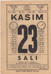 23 Kasım 1965 Takvim Yaprağı EFM(N)3700 - 1
