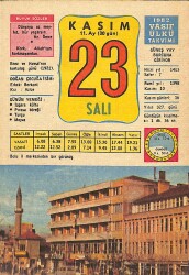 23 Kasım 1982 Takvim Yaprağı - Doğum Günü Hediyesi EFM(N)11924 - Gökçekoleksiyon
