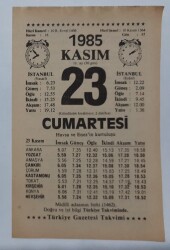 23 Kasım 1985 Takvim Yaprağı - Doğum Günü Hediyesi EFM(N)6699 - Gökçekoleksiyon