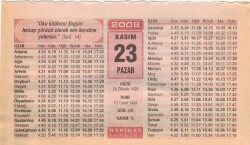 23 Kasım 2008 Takvim Yaprağı EFM(N)3907 - 3
