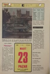 23 Mart 1980 Takvim Yaprağı - Doğum Günü Hediyesi EFM(N)7661 - Gökçekoleksiyon