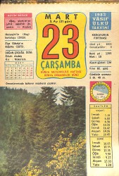 23 Mart 1983 Takvim Yaprağı - Doğum Günü Hediyesi EFMN15028 - Gökçekoleksiyon