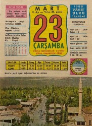 23 Mart 1988 Takvim Yaprağı - Doğum Günü Hediyesi EFM(N)7997 - 1