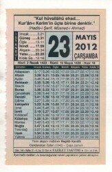 23 Mayıs 2012 Takvim Yaprağı EFM(N)1954 - 1