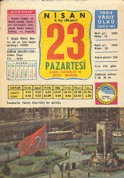 23 Nisan 1984 Takvim Yaprağı - Doğum Günü Hediyesi EFMN15178 - Gökçekoleksiyon
