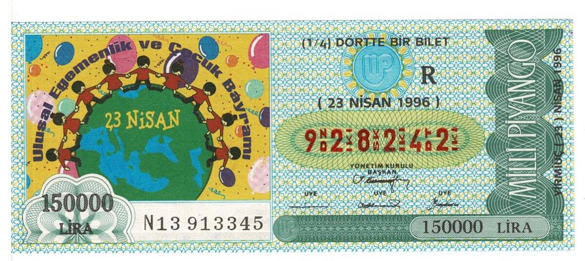 23 Nisan 1996 (R) (14) Dörtte Bir Bilet PYB5663 - 1