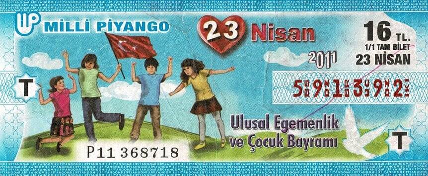 23 Nisan 2011 (T) Ulusal Egemenlik ve Çocuk Bayramı (11) Tam Bilet PYB5773 - 1