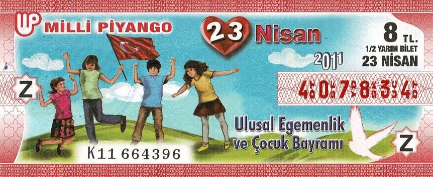 23 Nisan 2011 (Z) Ulusal Egemenlik ve Çocuk Bayramı (12) Yarım Bilet PYB5817 - 1