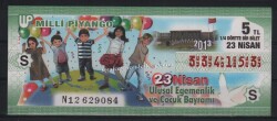 23 Nisan 2013 Çeyrek Bilet PYB1678 - Gökçekoleksiyon