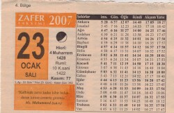 23 Ocak 2007 Takvim Yaprağı EFM(N)5110 - Gökçekoleksiyon