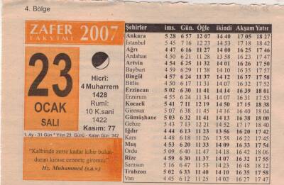 23 Ocak 2007 Takvim Yaprağı EFM(N)5110 - 1