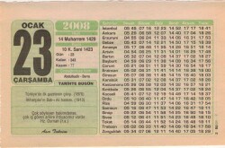 23 Ocak 2008 Takvim Yaprağı EFM(N)4948 - Gökçekoleksiyon