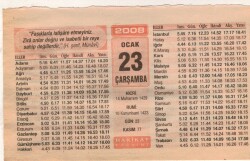 23 Ocak 2008 Takvim Yaprağı EFM(N)5010 - Gökçekoleksiyon