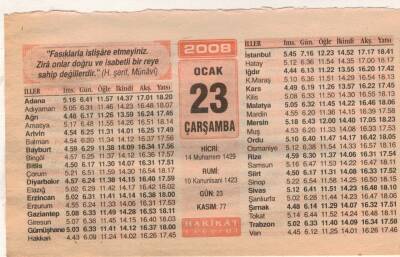 23 Ocak 2008 Takvim Yaprağı EFM(N)5010 - 1