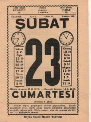 23 Şubat 1963 Takvim Yaprağı EFM(N)5706 - 3
