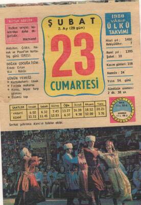 23 Şubat 1980 Takvim Yaprağı EFM(N)5457 - 1